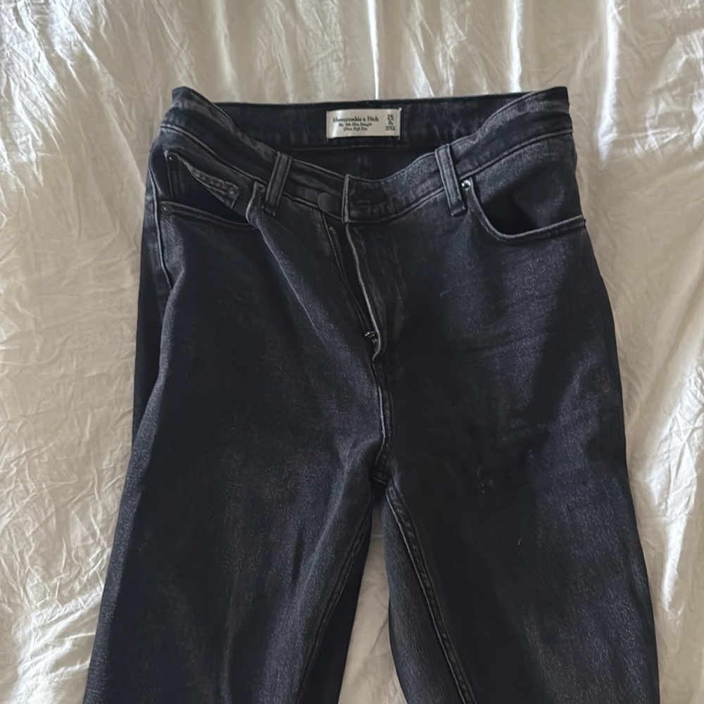 ABERCROMBIE & FITCH 90s Slim Straight Ultra High Rise Jeans 25/0L Criss Cross